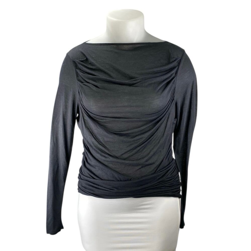 Abercrombie & Fitch Black Draped Blouse